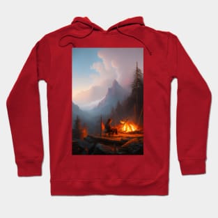 Wanderlust: A Cozy Night by the Campfire Digital AI Art Hoodie